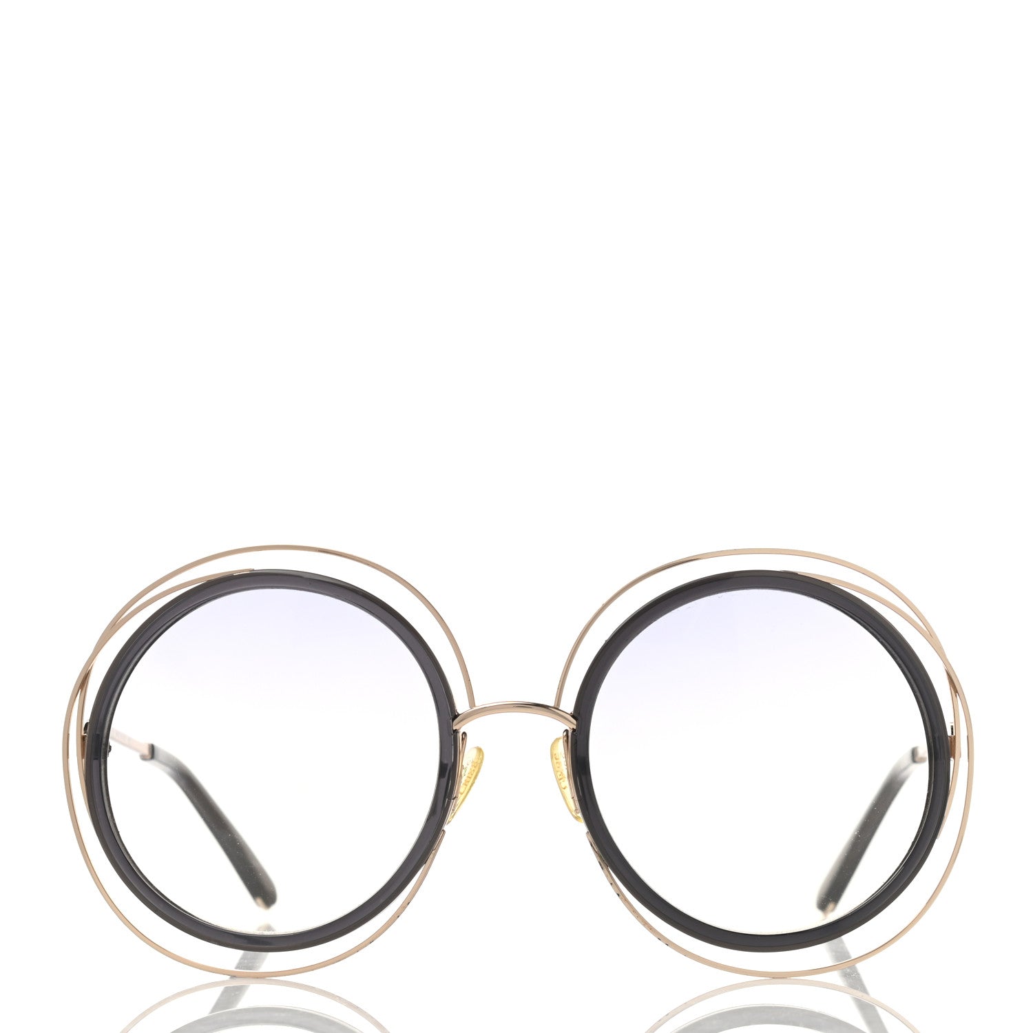 Chloe Oversized Round Carlina Sunglasses CE120S Gold 2 of 8