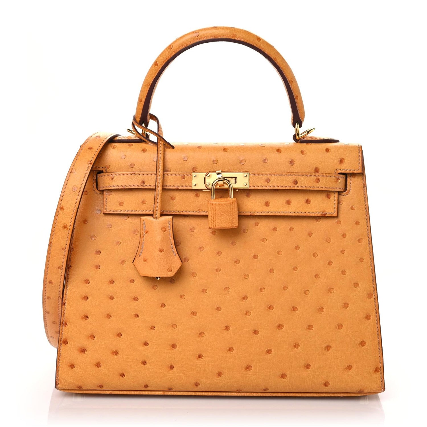 Hermes Ostrich Kelly Sellier 25 Saffron 1 of 10