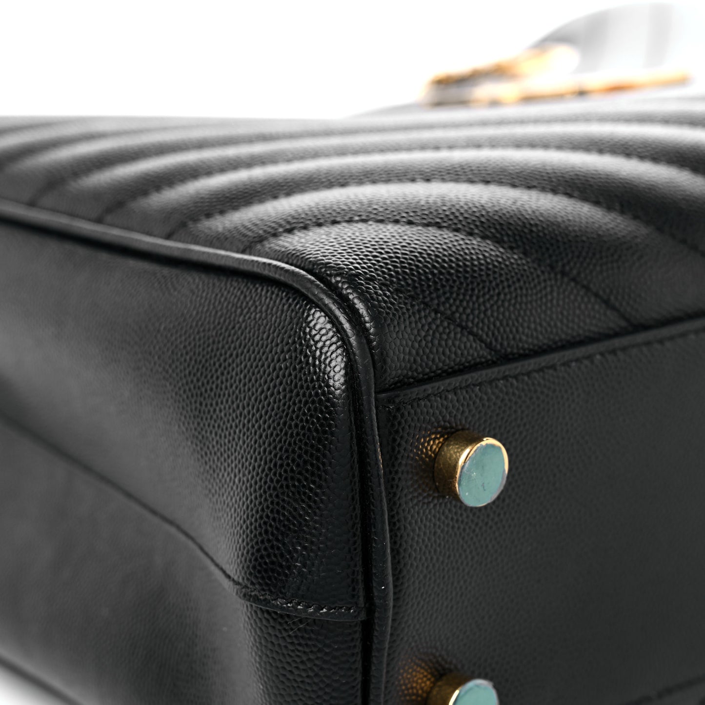 Grain De Poudre Matelasse Chevron Monogram Shopping Bag Black