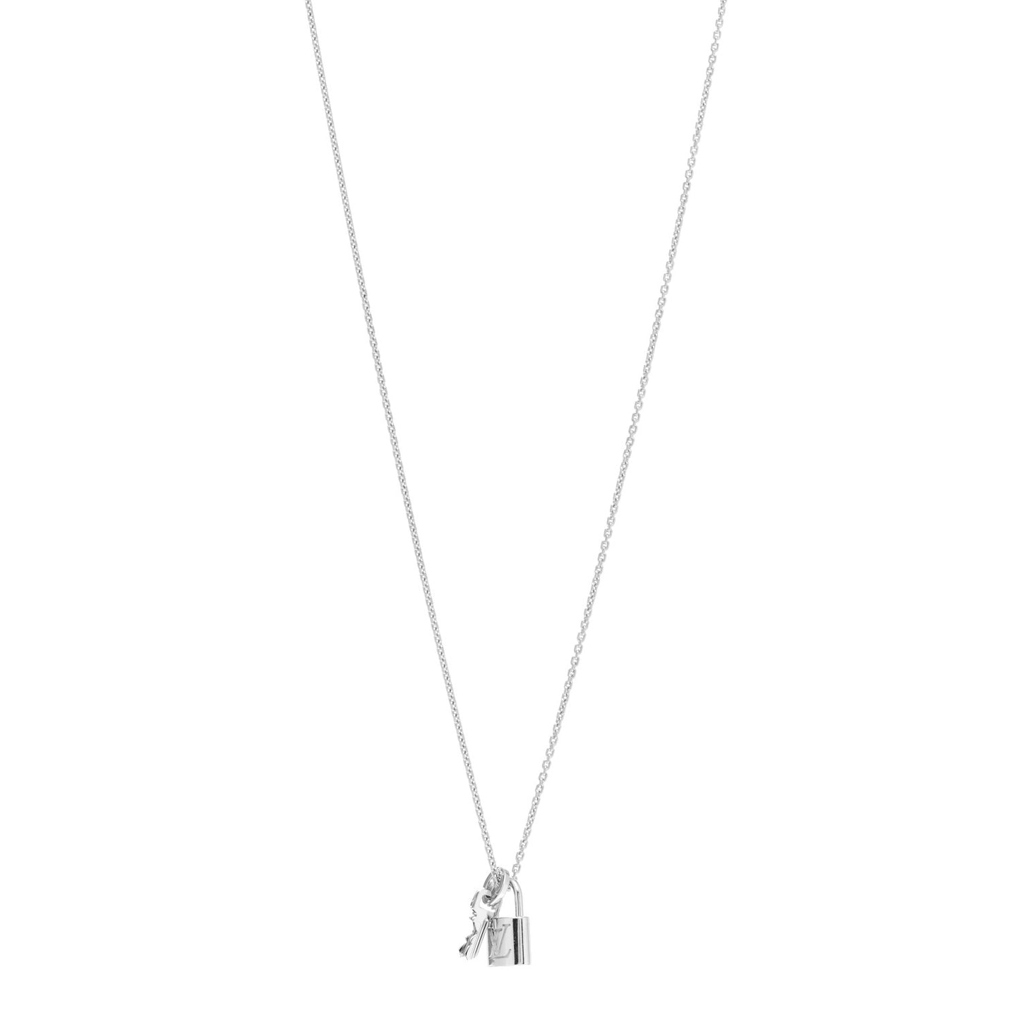 18K White Gold Lockit Key Pendant Necklace