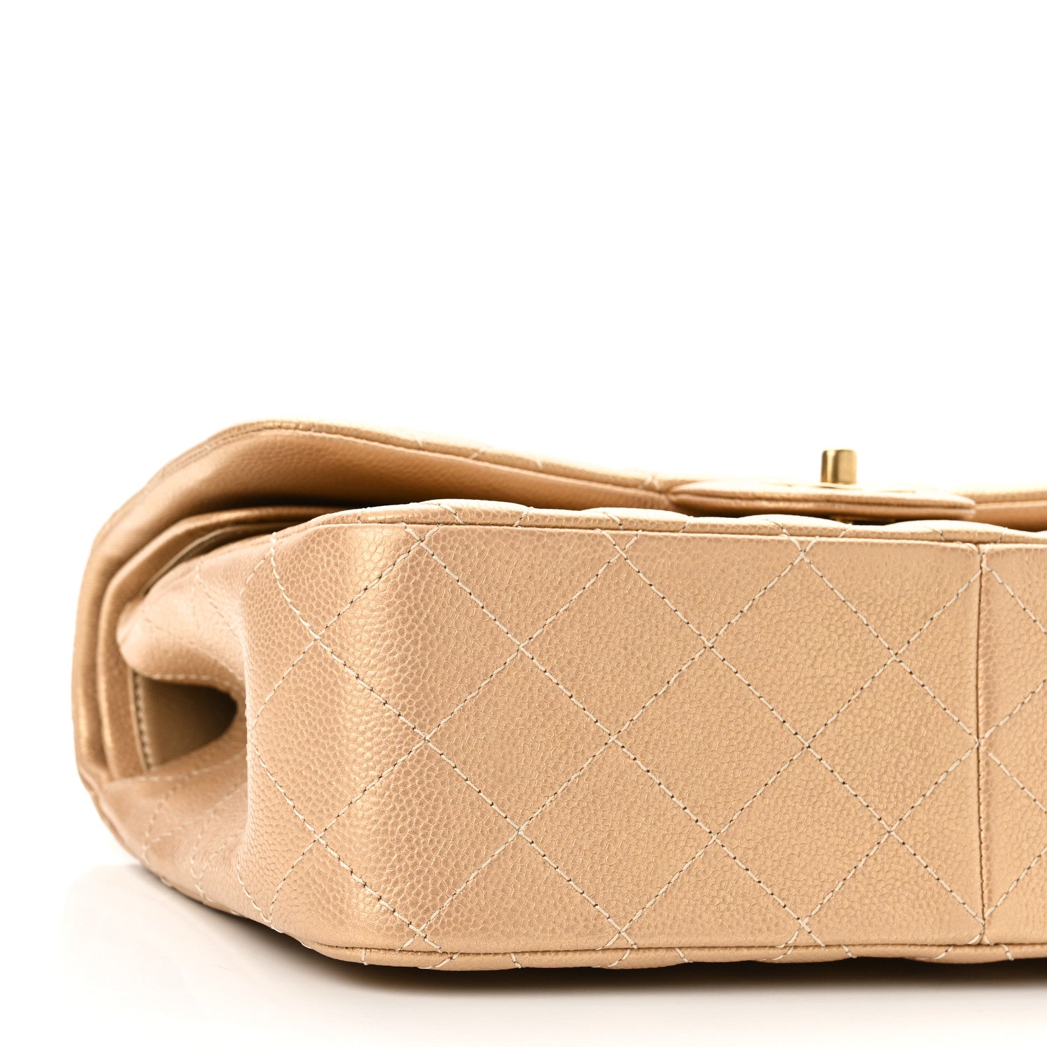 Chanel Pearly Caviar Quilted Jumbo Double Flap Gold 9 of 10