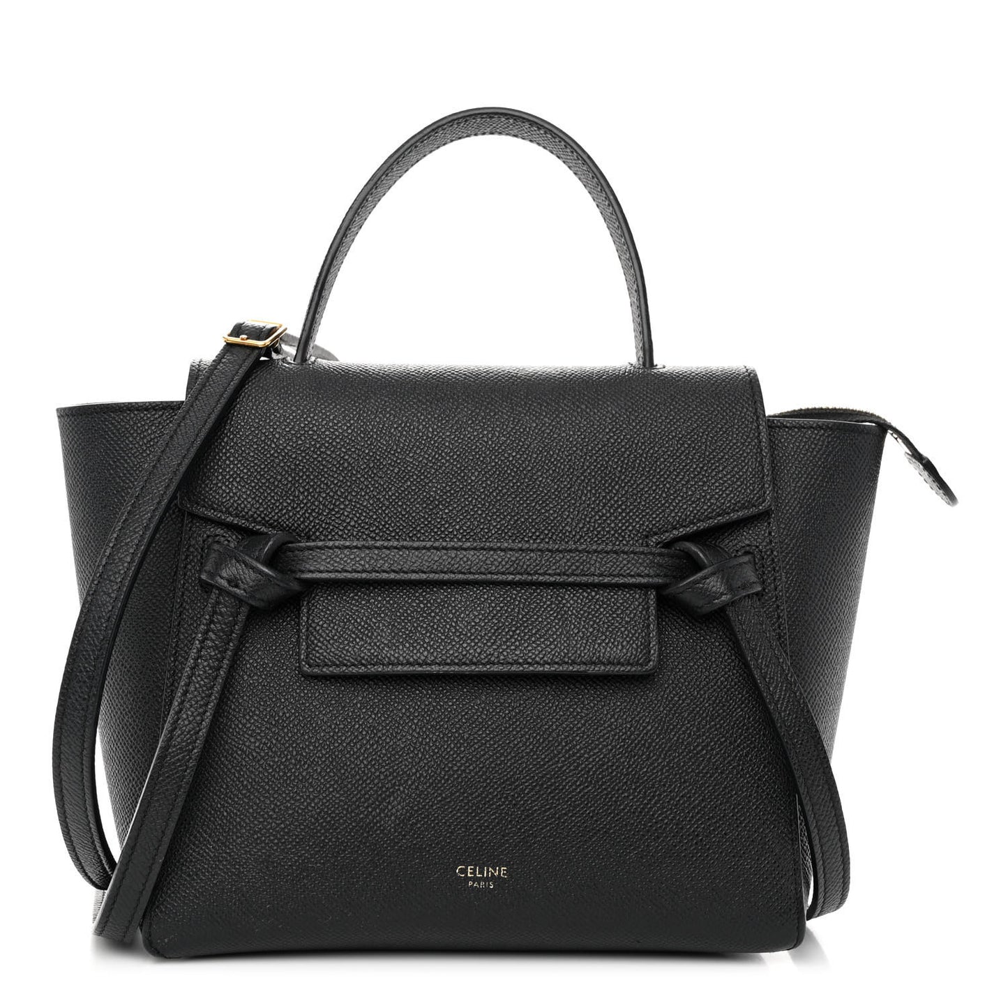 Grained Calfskin Nano Belt Bag Black