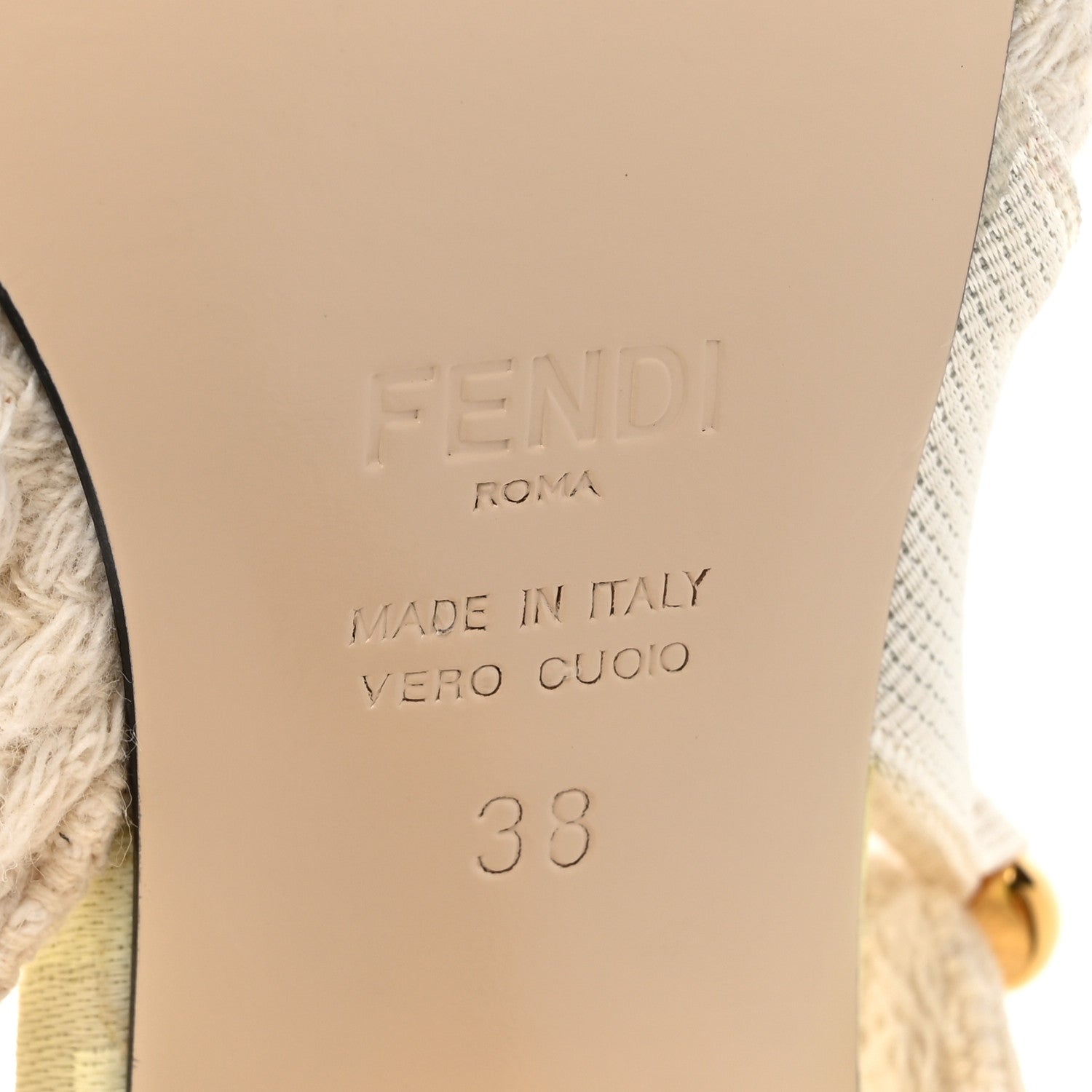 Fendi Technical Mesh FF Colibri 85mm Slingback Pumps 38 Avorio Tortora Connecticut 6 of 14