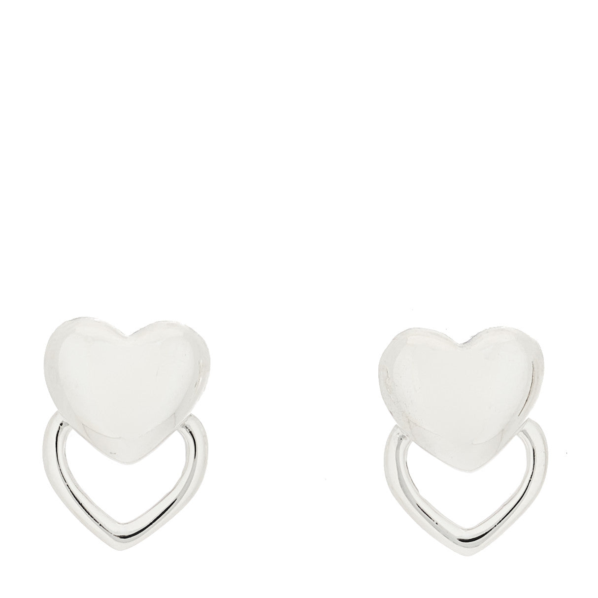 Sterling Silver Double Heart Earrings
