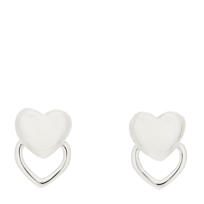 Tiffany Sterling Silver Double Heart Earrings 1 of 4