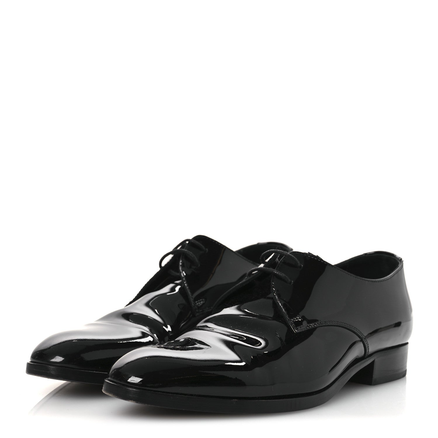 Saint Laurent Patent Baltimora Lace Up Derby Shoes 39.5 Black 4 of 12