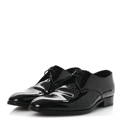 Saint Laurent Patent Baltimora Lace Up Derby Shoes 39.5 Black 4 of 12