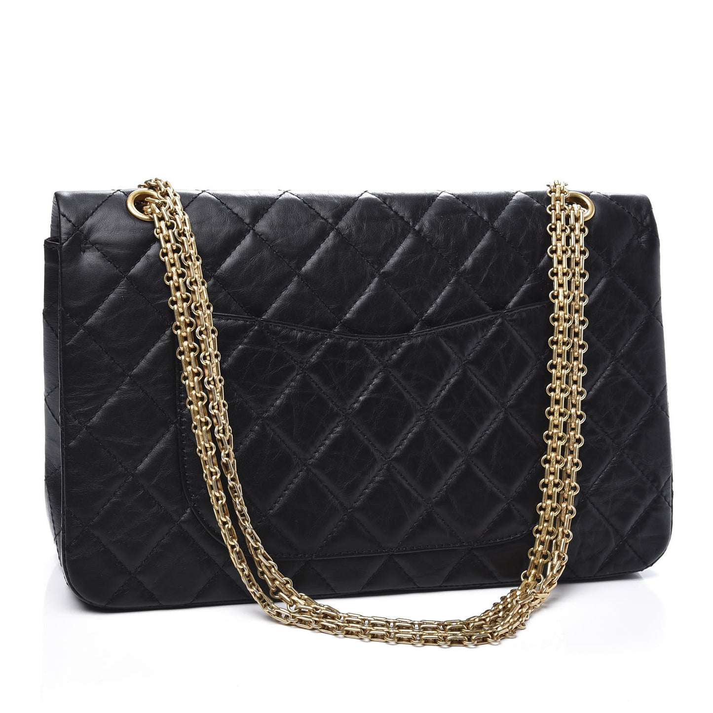 Aged Calfskin Quilted 2.55 Reissue 227 Flap Black