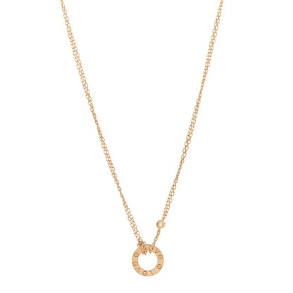 Cartier 18K Yellow Gold 2 Diamond LOVE Necklace 1 of 4