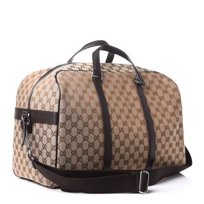 Gucci Monogram Dollar Calfskin Boston Duffle Bag Beige Ebony Testa di Moro Marrone Scuro 3 of 12
