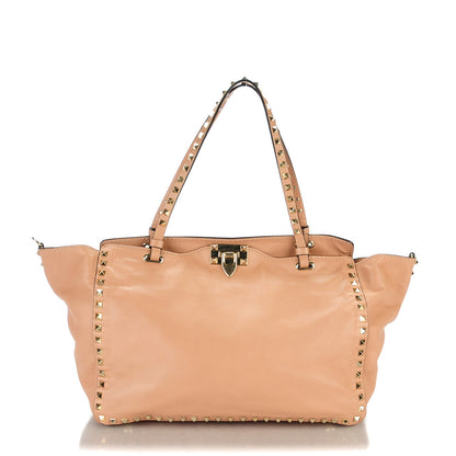 Valentino Garavani Vitello Medium Rockstud Tote Soft Noisette 1 of 8