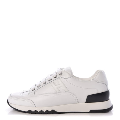 Hermes Calfskin Womens Trail Sneakers 37 White 1 of 9