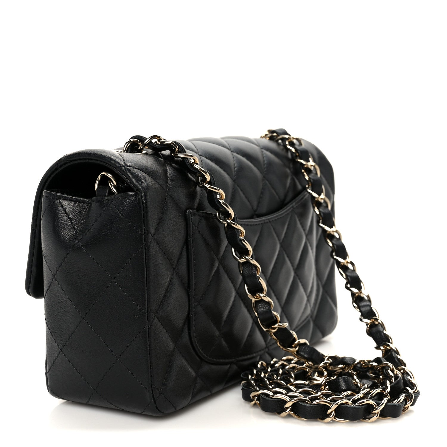 Chanel Lambskin Quilted Mini Rectangular Flap Black 3 of 12