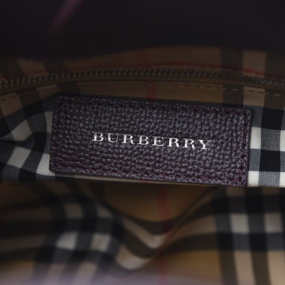 Burberry Grainy Calfskin House Check Small Banner Tote Mahogany Red 7 of 11