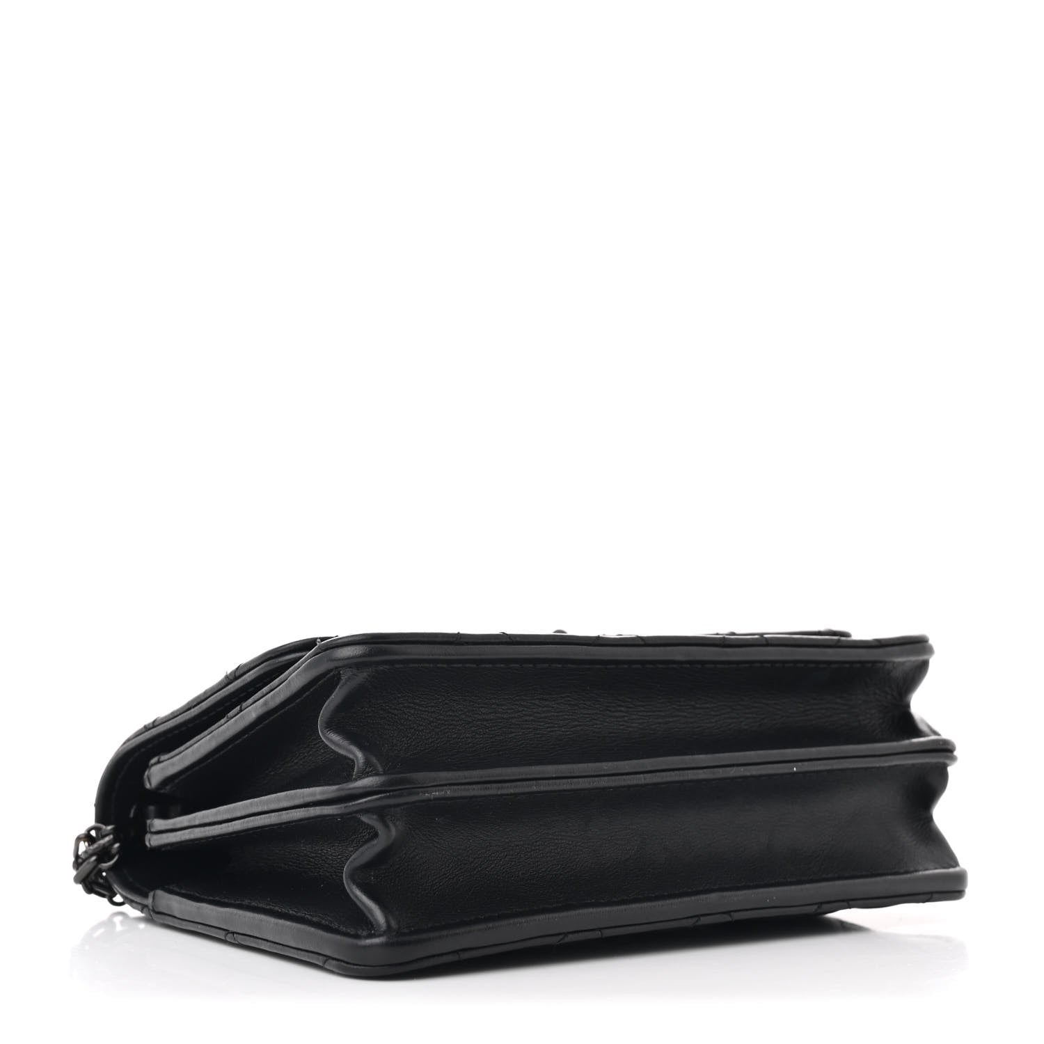 Chanel Aged Calfskin Quilted Mini Reissue Wallet On Chain WOC So Black 4 of 14