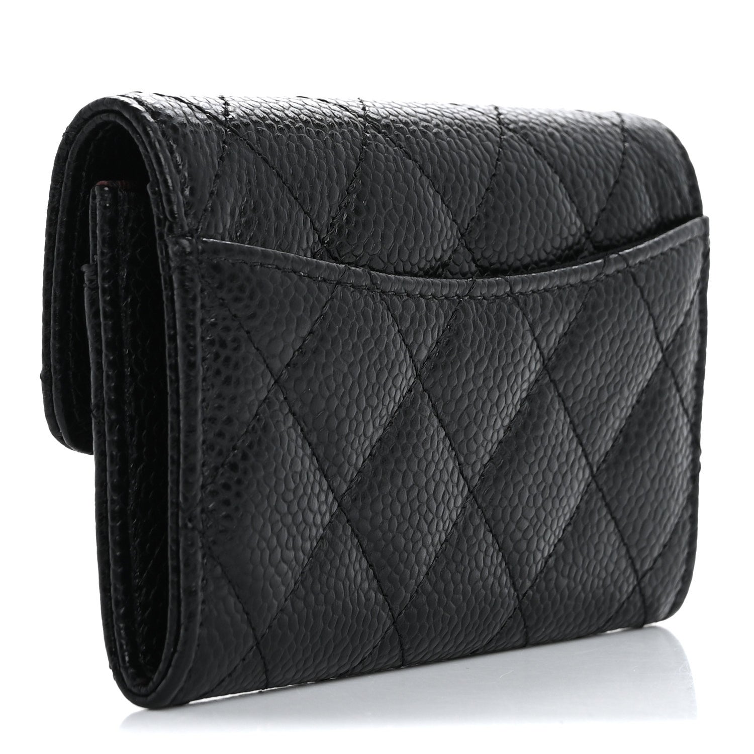Chanel Caviar Quilted Flap Card Holder Wallet Black 3 of 9