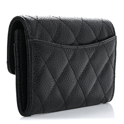 Chanel Caviar Quilted Flap Card Holder Wallet Black 3 of 9
