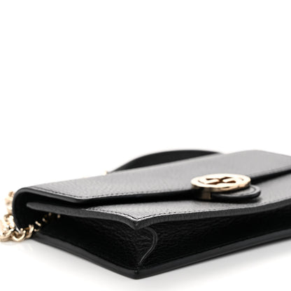 Gucci Dollar Calfskin Interlocking G Chain Wallet Black 8 of 9
