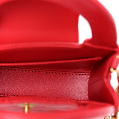 Chanel Shiny Aged Calfskin Quilted Mini Nano Kelly Shopper Red 4 of 10