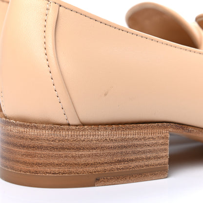 Chanel Lambskin Quilted Womens CC Loafers 37.5 Beige 5 of 9