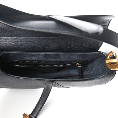 Christian Dior Grained Calfskin Saddle Bag Black 5 of 7