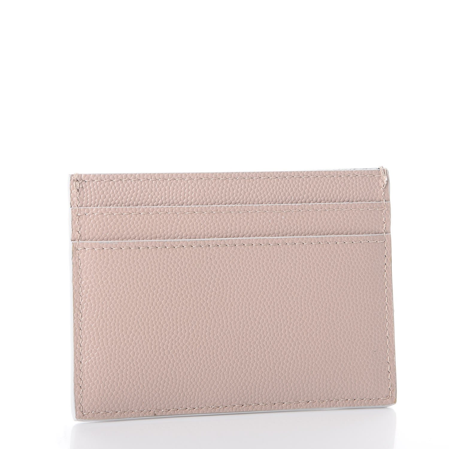 Saint Laurent Grain De Poudre Monogram Credit Card Case Rose 3 of 8