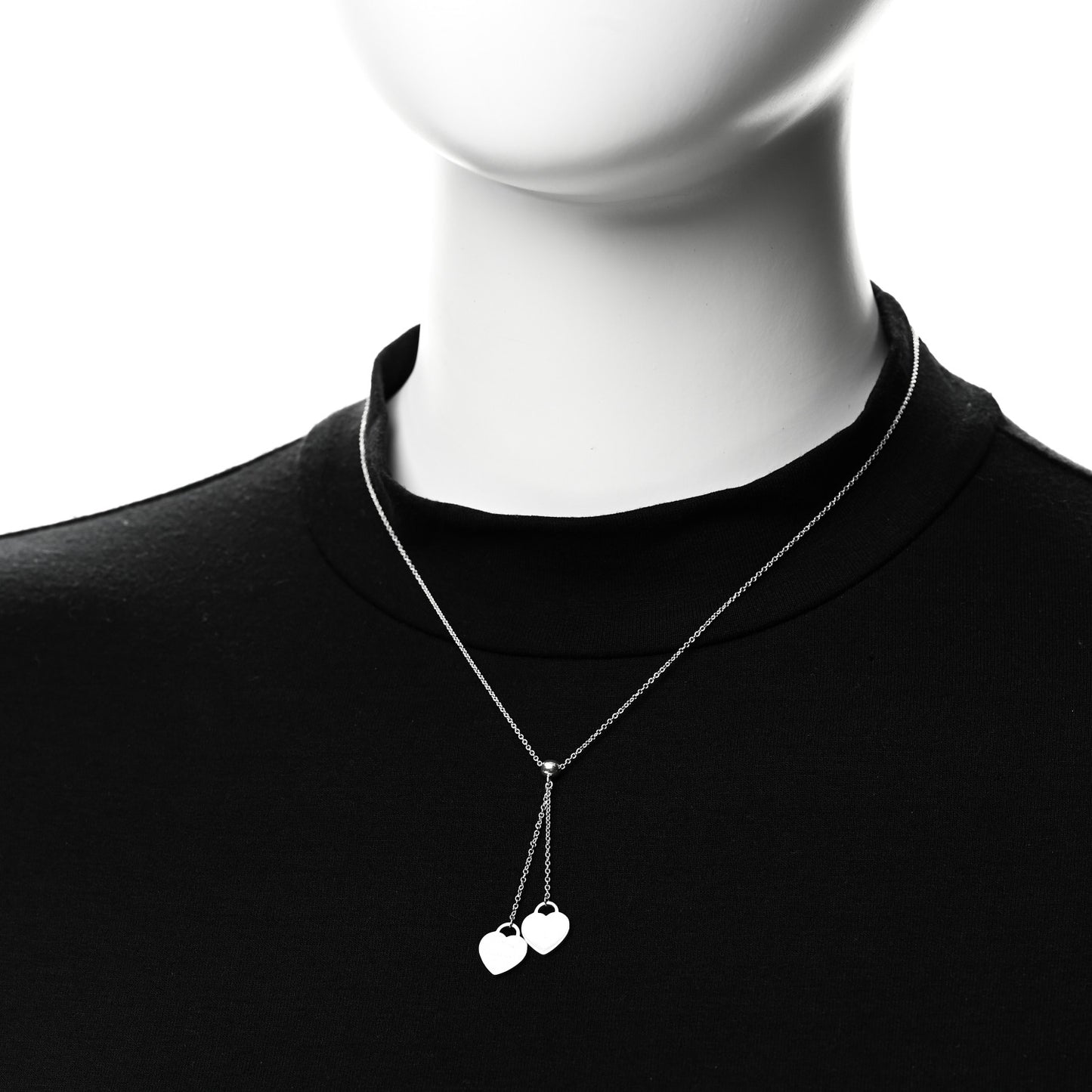 Sterling Silver Return to Tiffany Double Heart Drop Necklace