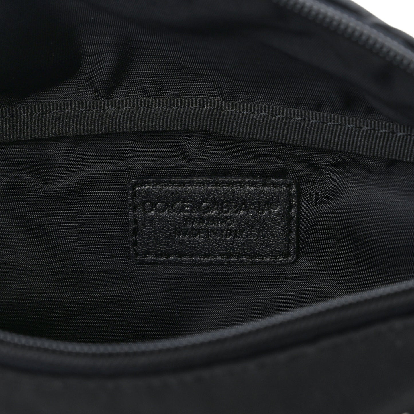 DOLCE GABBANA Nylon Logo Belt Bag Black