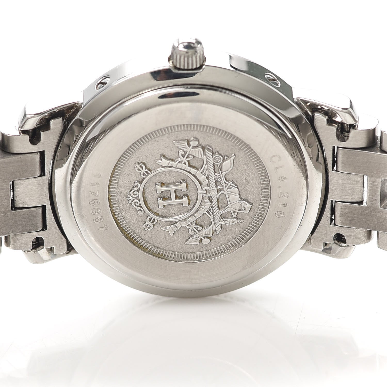 Hermes Stainless Steel 24mm Clipper Quartz Watch Blue 4 of 5