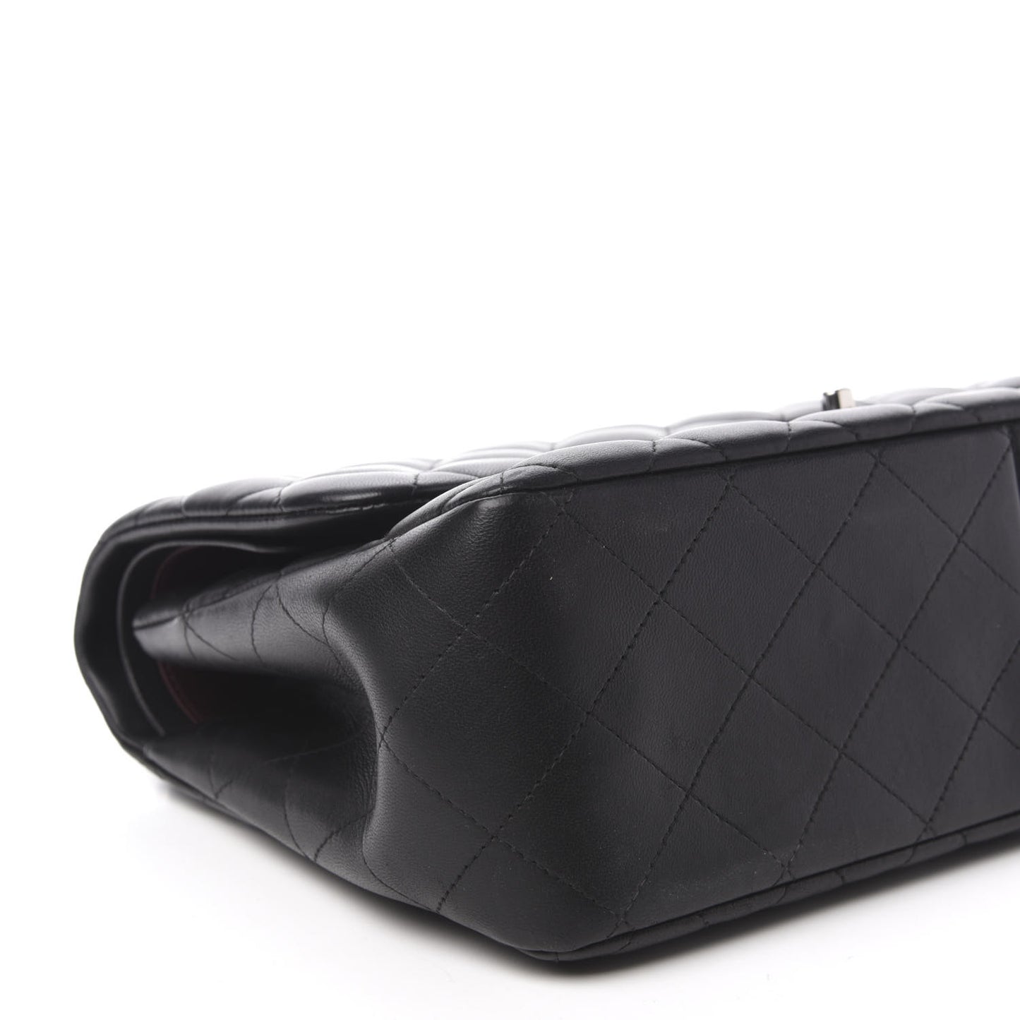 Lambskin Quilted Jumbo Double Flap Black