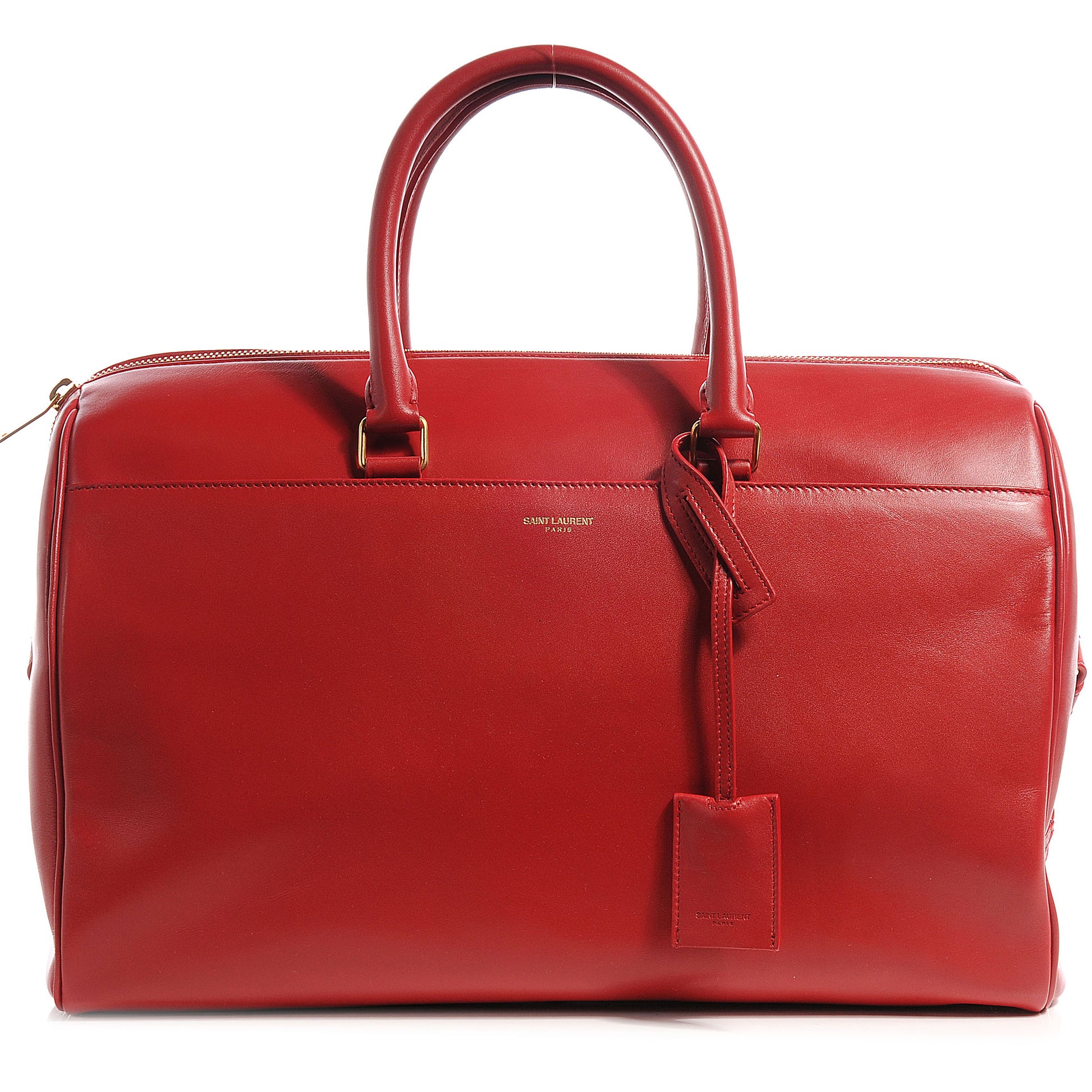 Saint Laurent Lambskin Classic Duffle 12 Bag Red 1 of 7