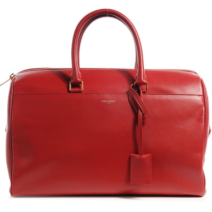 Saint Laurent Lambskin Classic Duffle 12 Bag Red 1 of 7