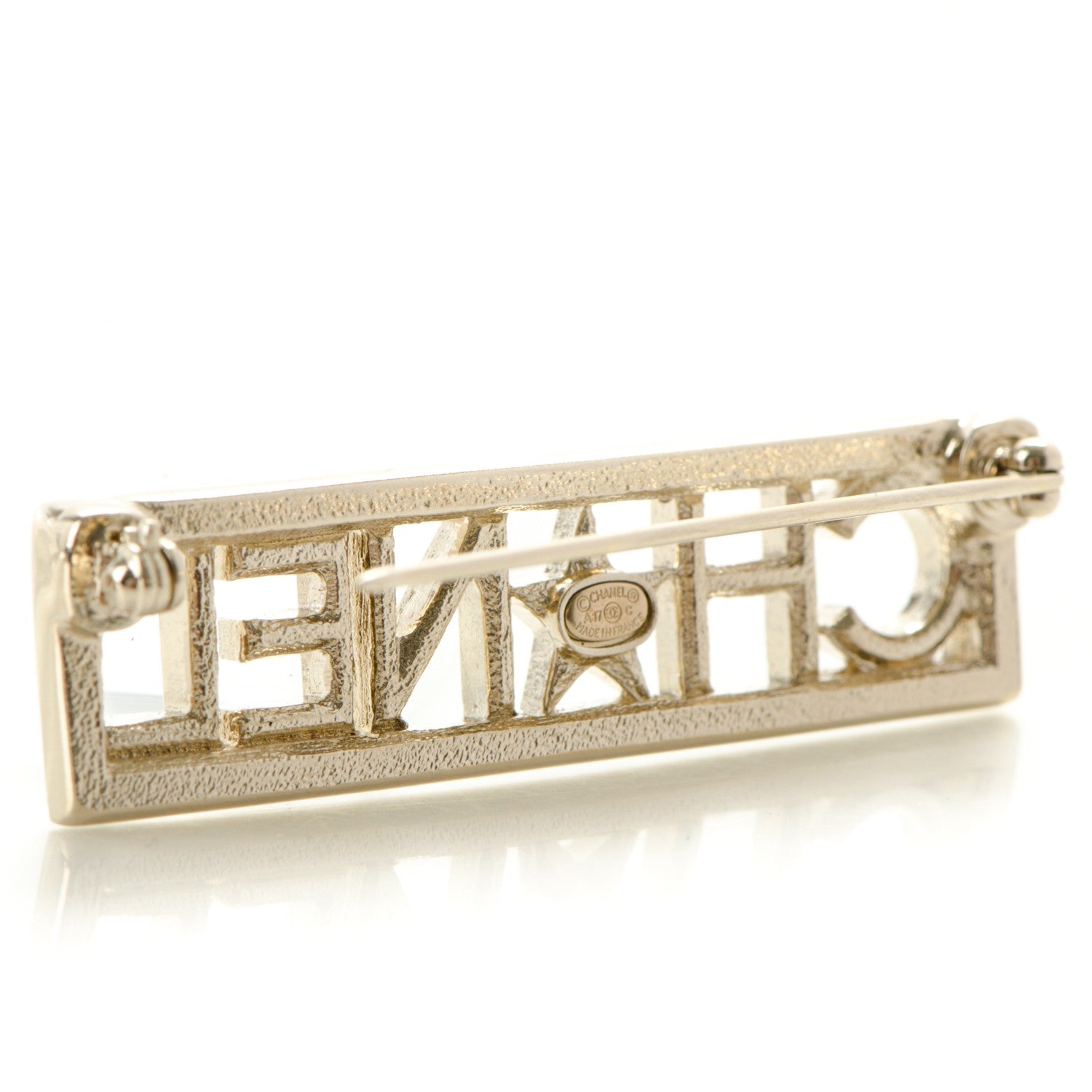 Chanel Baguette Crystal Star Logo Brooch Gold 3 of 4