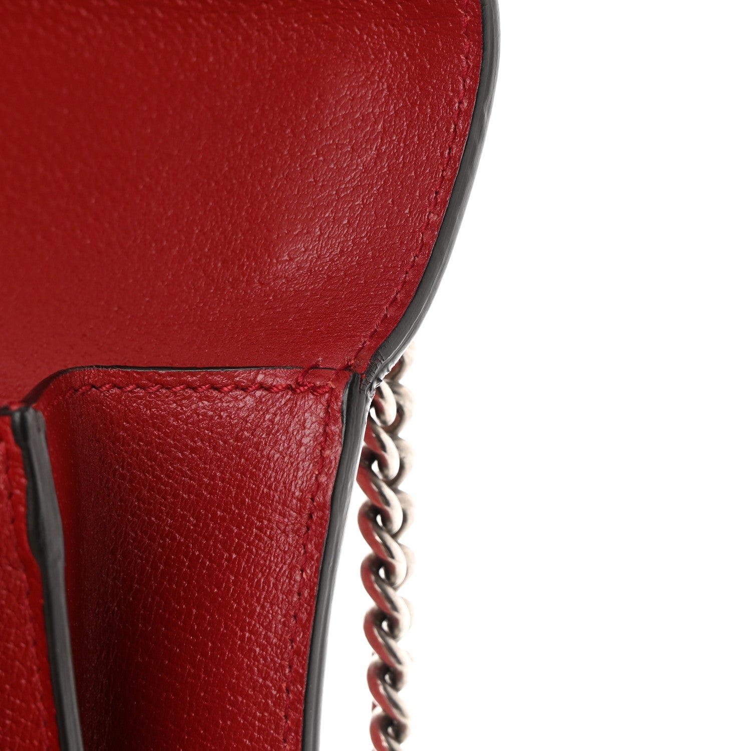 Gucci Calfskin Web Raccoon Embroidered Medium Dionysus Shoulder Bag Red 14 of 16