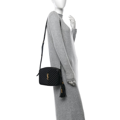 Saint Laurent Calfskin Matelasse Monogram Lou Camera Bag Black 2 of 10