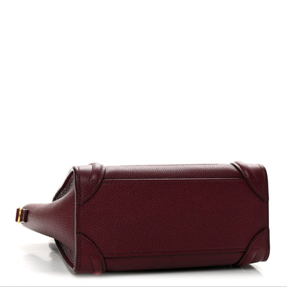 Celine Drummed Calfskin Nano Luggage Plum 4 of 12