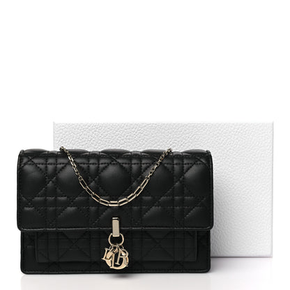 Christian Dior Lambskin Cannage Lady Dior Chain Pouch Black 10 of 10