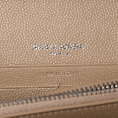 Saint Laurent Grain De Poudre Matelasse Chevron Monogram Chain Wallet Nude Powder 6 of 7