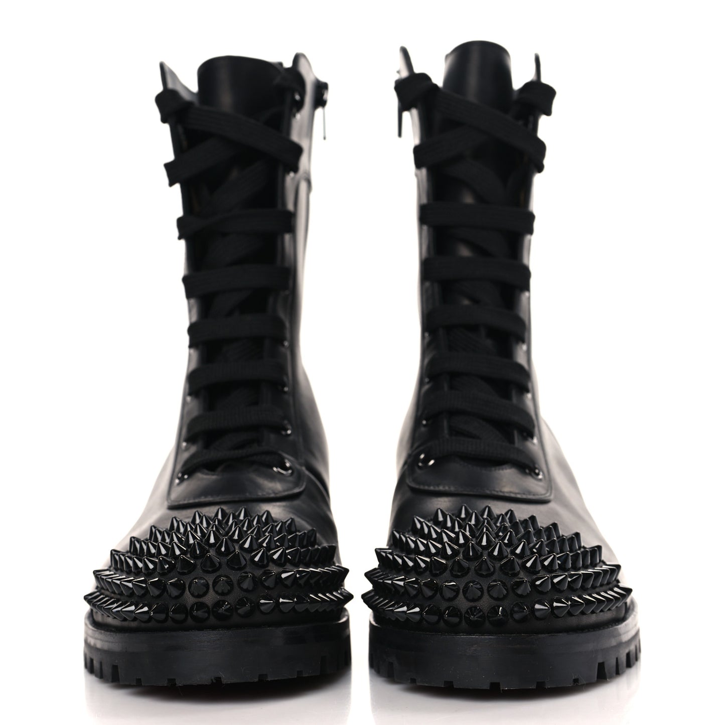 Calfskin Spikes TS Croc Flat Boots 40.5 Black