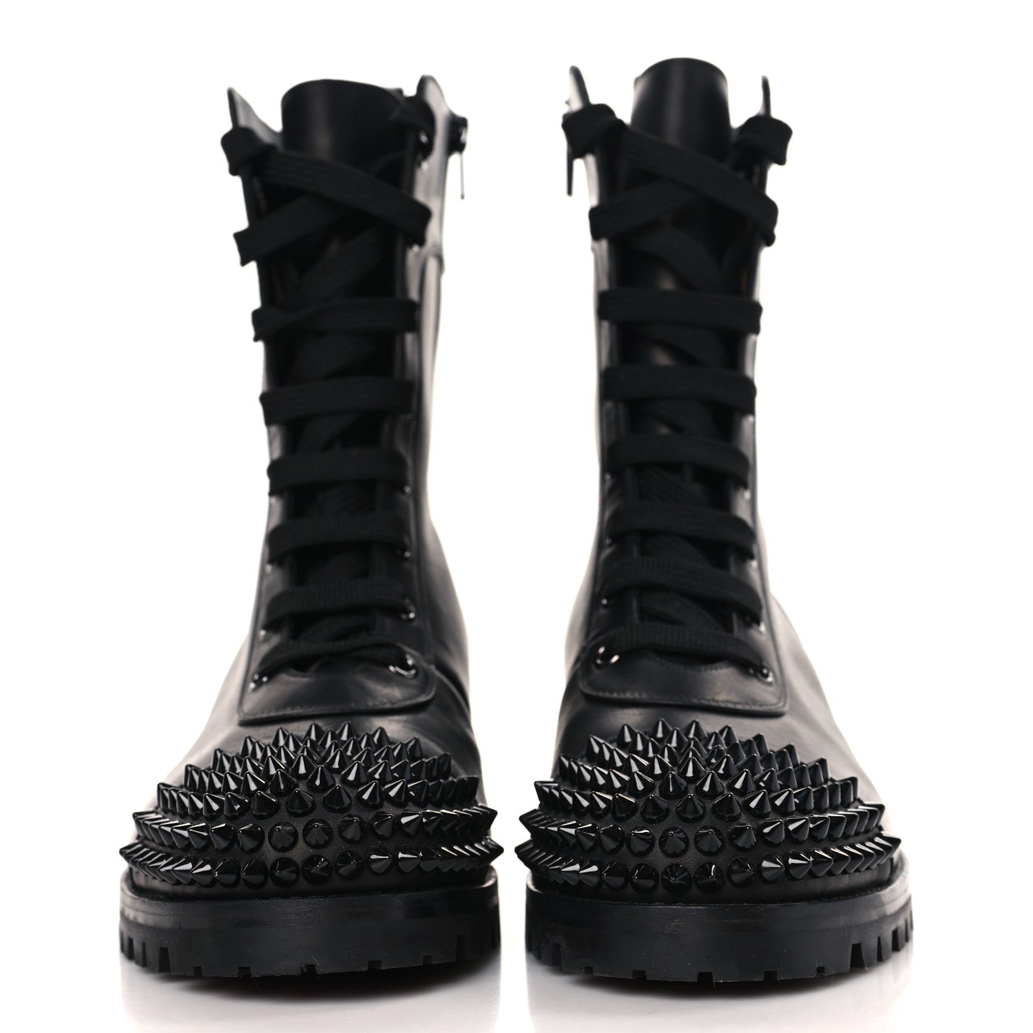 Christian Louboutin Calfskin Spikes TS Croc Flat Boots 40.5 Black 2 of 7