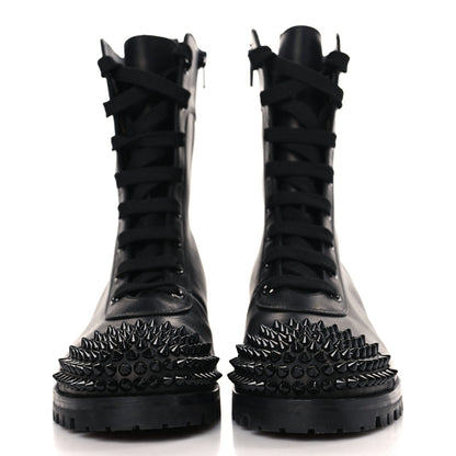 Christian Louboutin Calfskin Spikes TS Croc Flat Boots 40.5 Black 2 of 7