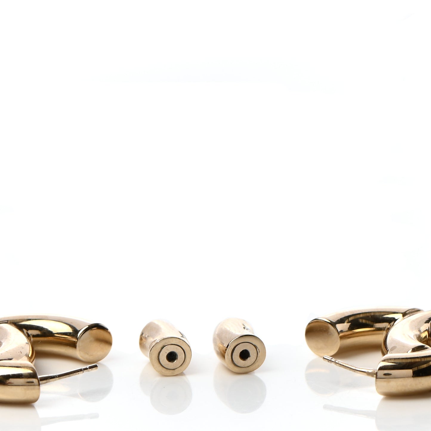 Metal Large CC Earrings Light Gold
