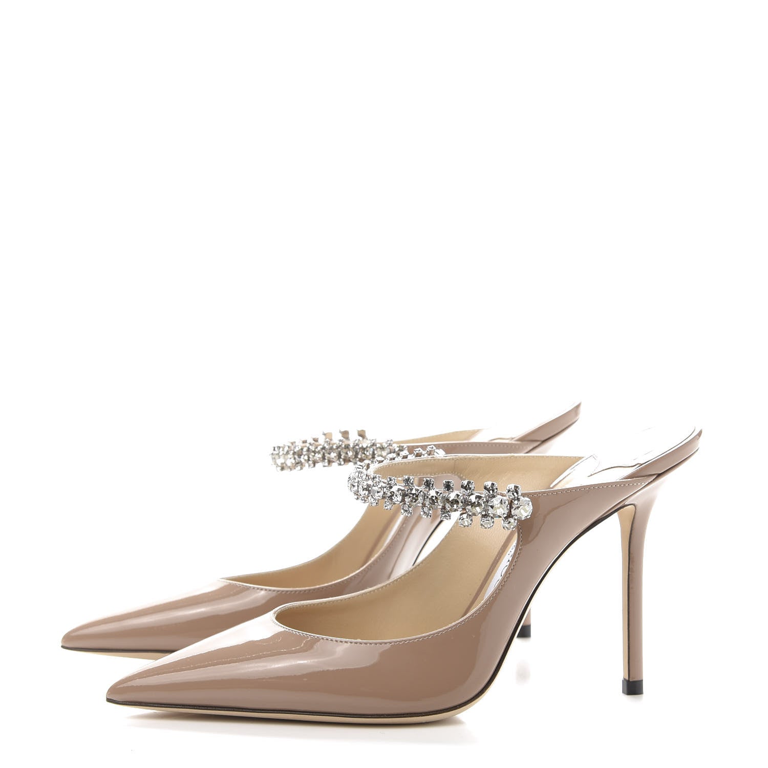 Jimmy Choo Patent Crystal Bing Pumps 37.5 Ballet Pink 3 of 7