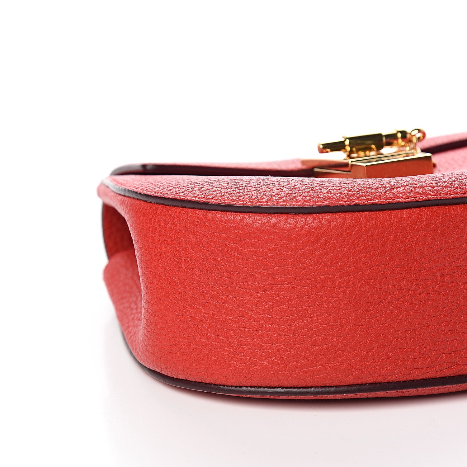 Chloe Grained Lambskin Mini Drew Shoulder Bag Plaid Red 6 of 8
