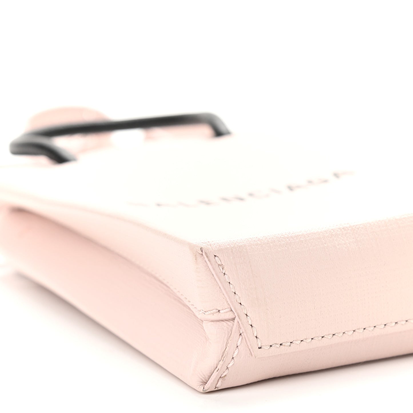 Squared Calfskin Logo Shopping Phone Holder Bag Light Rose