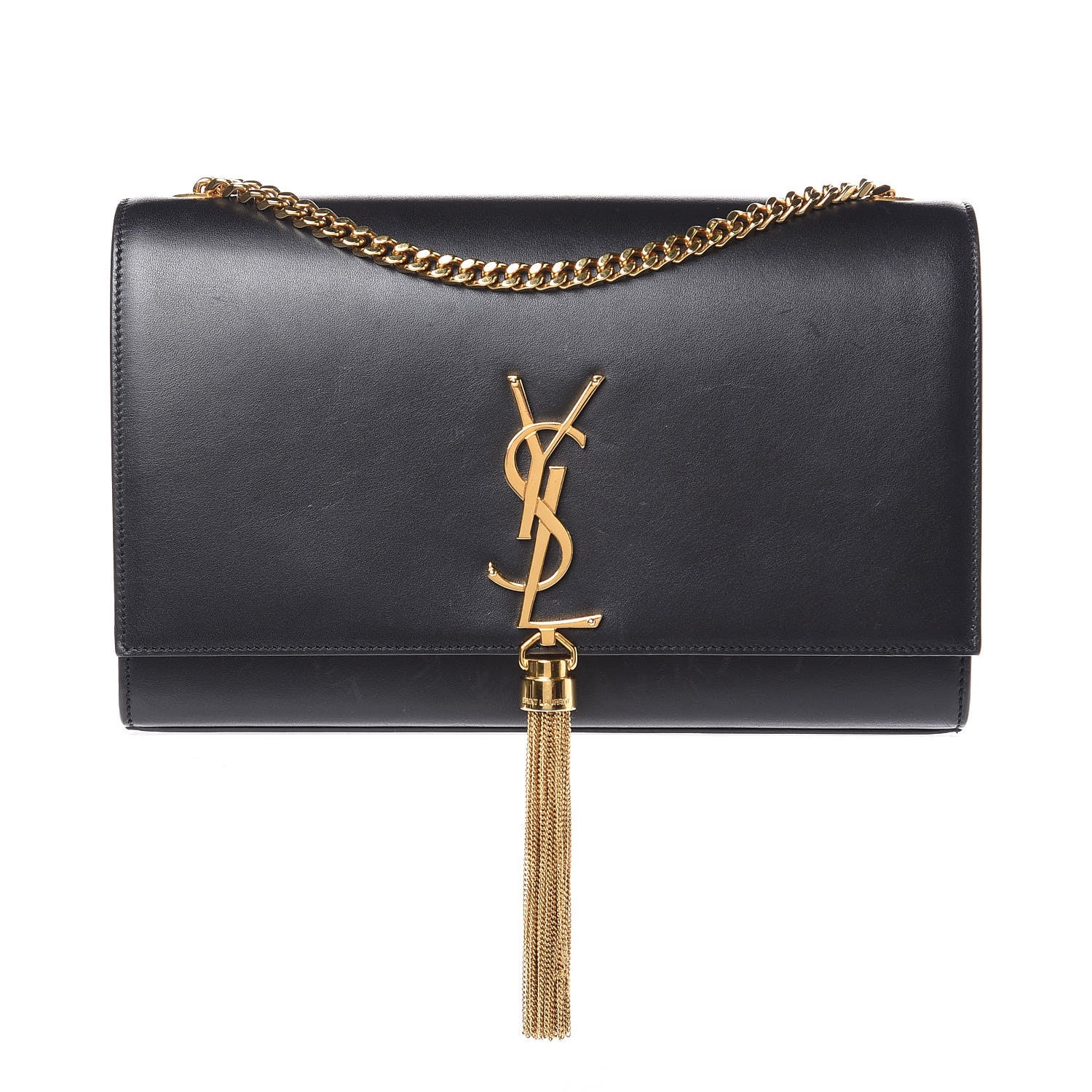 Saint Laurent Smooth Calfskin Medium Classic Monogram Kate Tassel Satchel Black 1 of 15