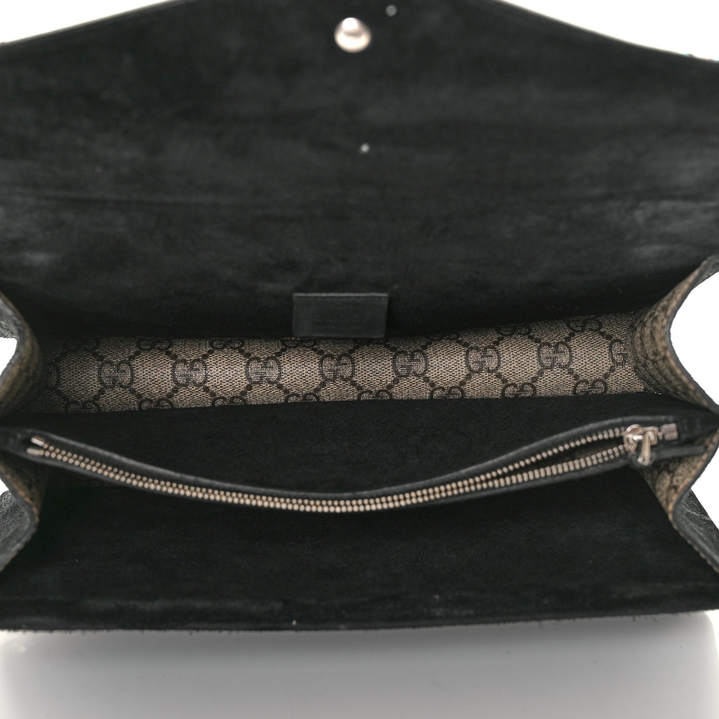 GG Supreme Monogram Crystal Small Dionysus Shoulder Bag Black