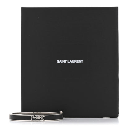 Saint Laurent Metal Calfskin YSL Bracelet M Black 6 of 6