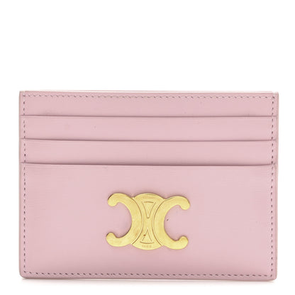 Celine Shiny Calfskin Triomphe Card Holder Petal 1 of 8