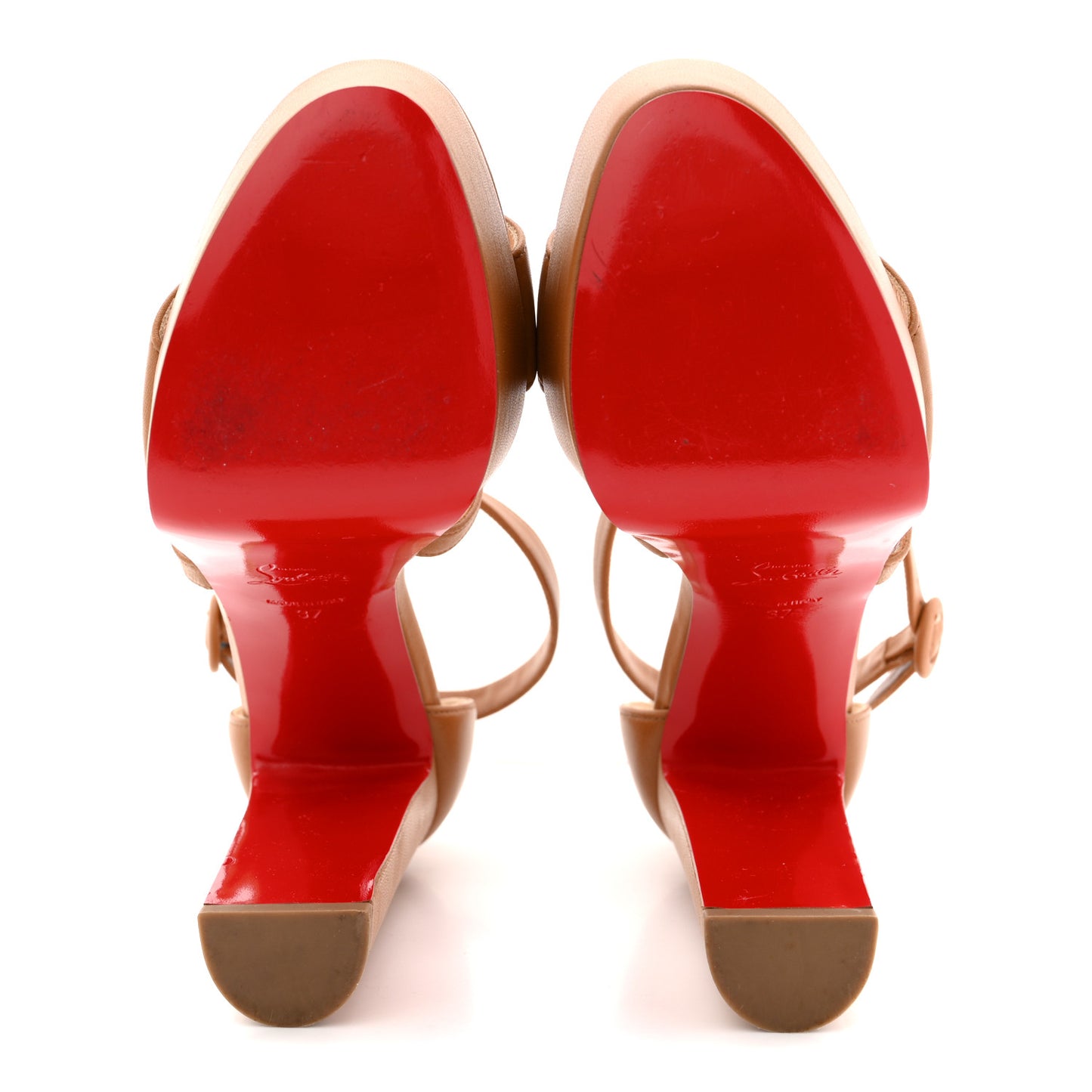 Nappa Loubi Bee Alta 130 Sandals 37 Nude
